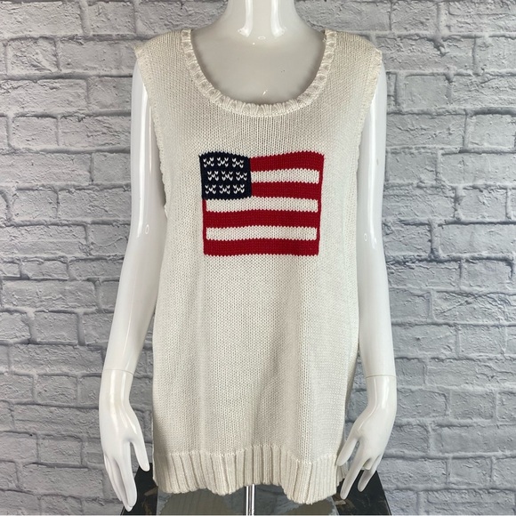 Vintage 1990s Villager Sport Patriotic Sweater - Picture 1 of 5